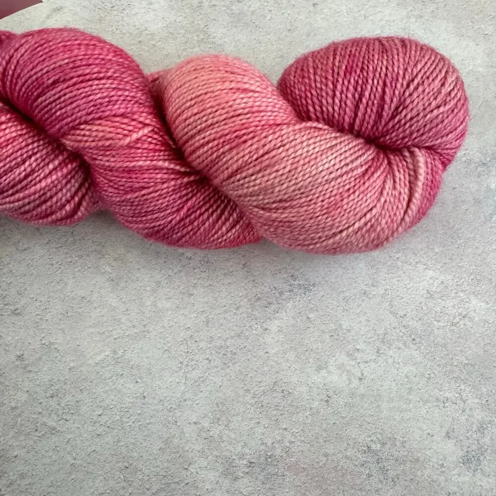 Destash Hand Dyed Seven Sisters Art Matrika Yarn Pink Hibiscus Merino Silk 400yd